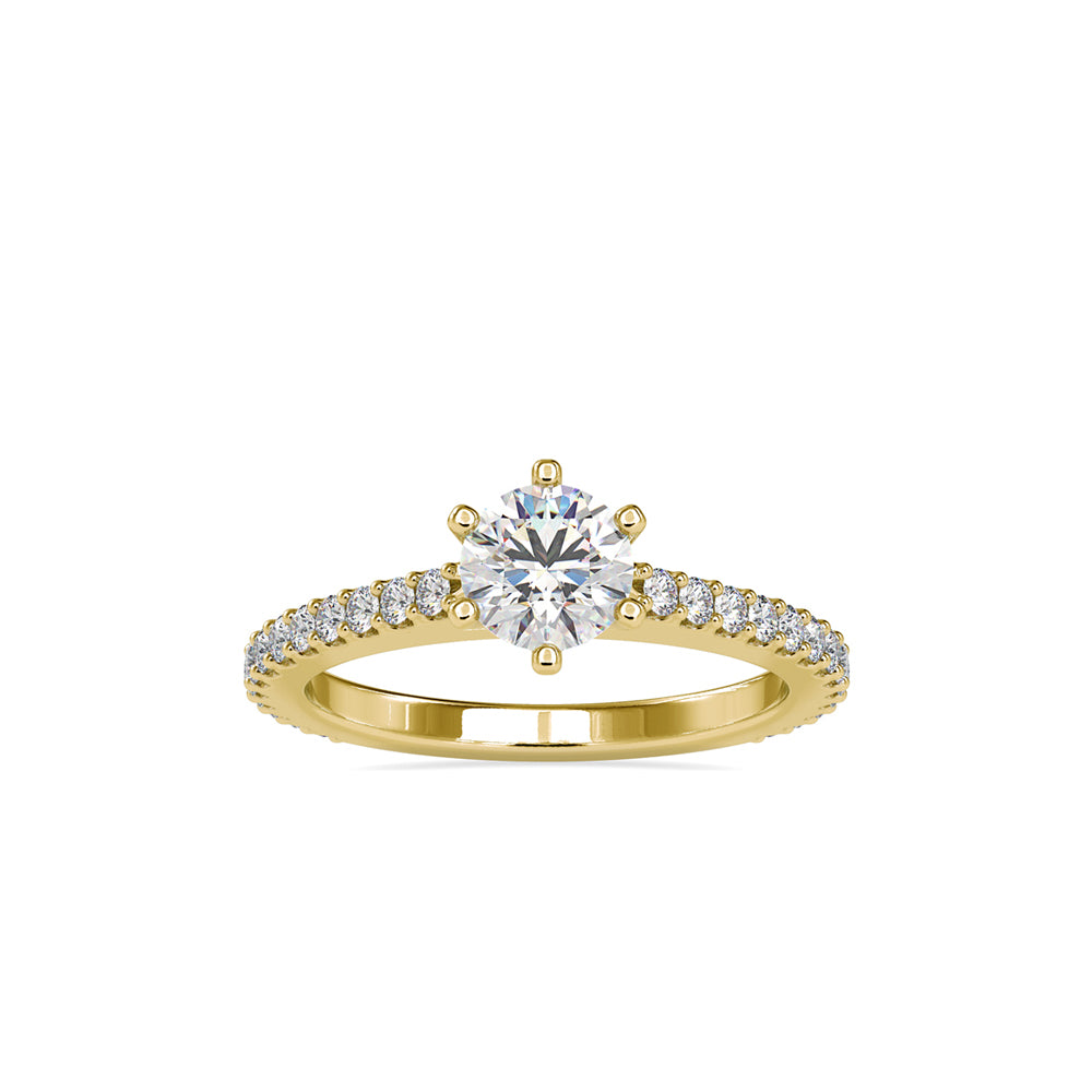SKU: 0028 (14K) Six-Prong Solitaire Engagment Ring in Rose Gold.