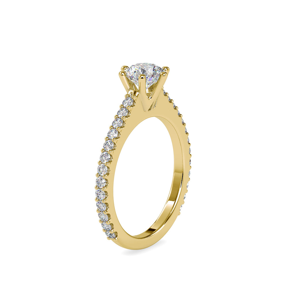 SKU: 0028 (14K) Six-Prong Solitaire Engagment Ring in Rose Gold.
