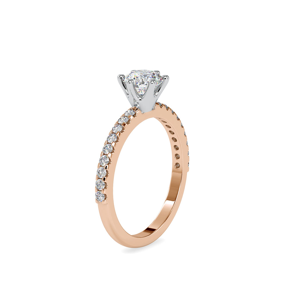 SKU: 0029 (10K)  Classic Solitaire With Two-Tone Engagment Band.