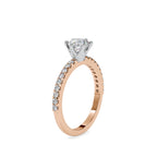 SKU: 0029 (18K)  Classic Solitaire With Two-Tone Engagment Band.