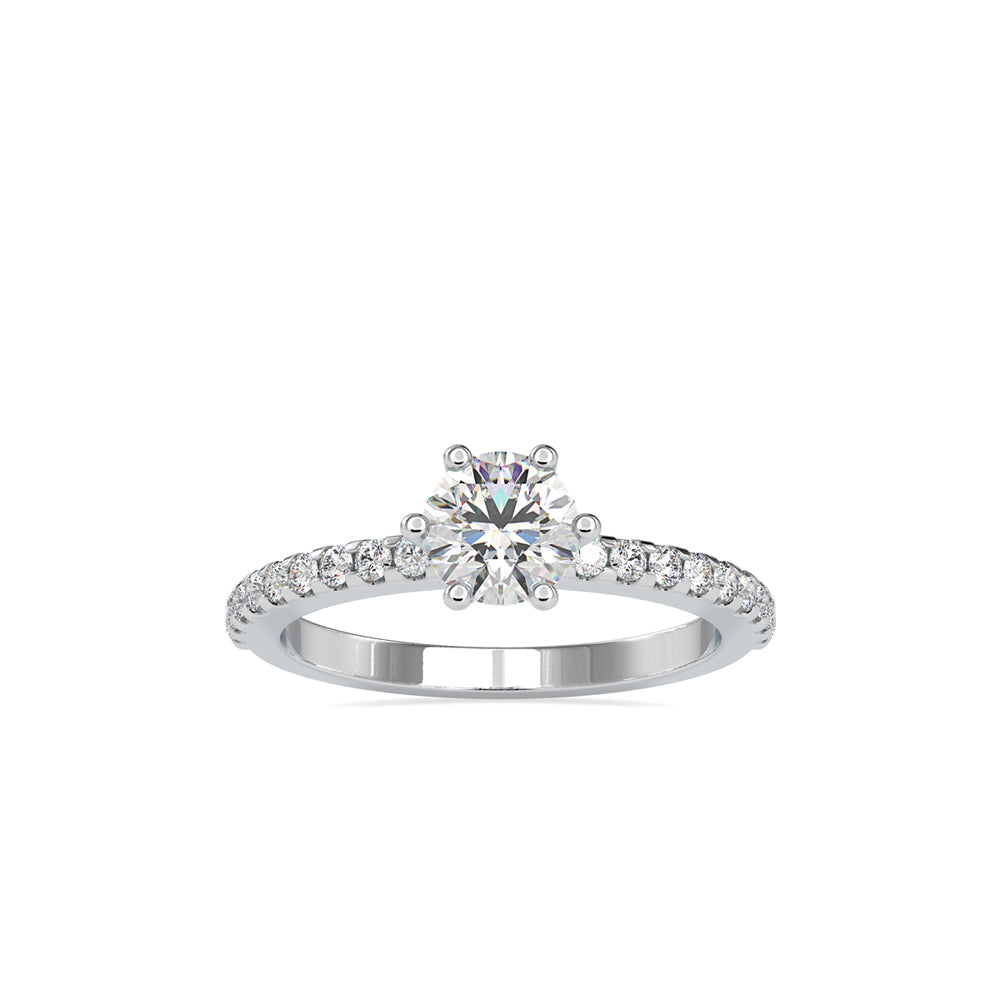 SKU: 0029 (14K)  Classic Solitaire With Two-Tone Engagment Band.