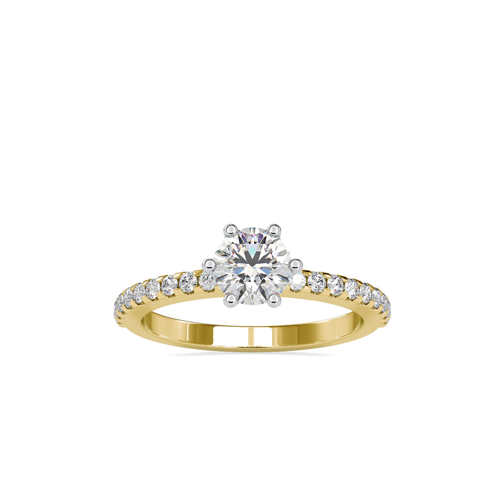 SKU: 0029 (22K)  Classic Solitaire With Two-Tone Engagment Band.