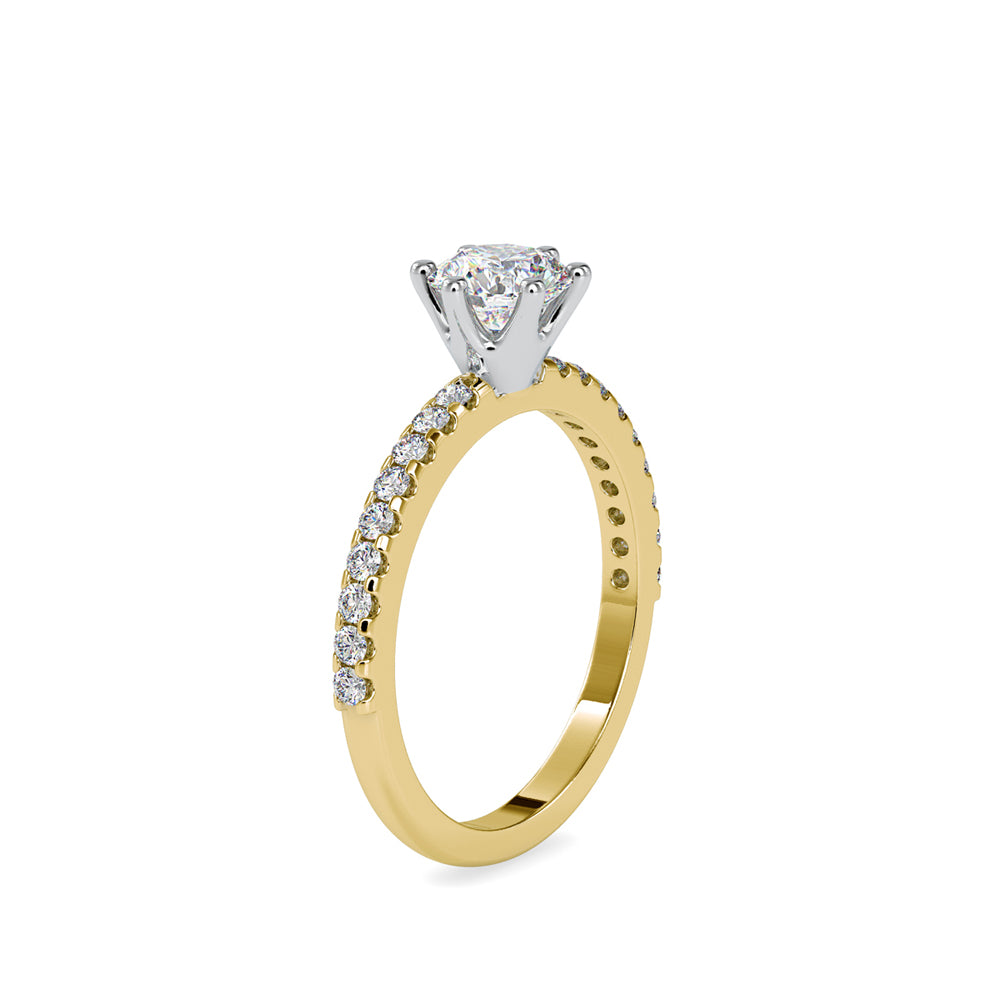 SKU: 0029 (10K)  Classic Solitaire With Two-Tone Engagment Band.
