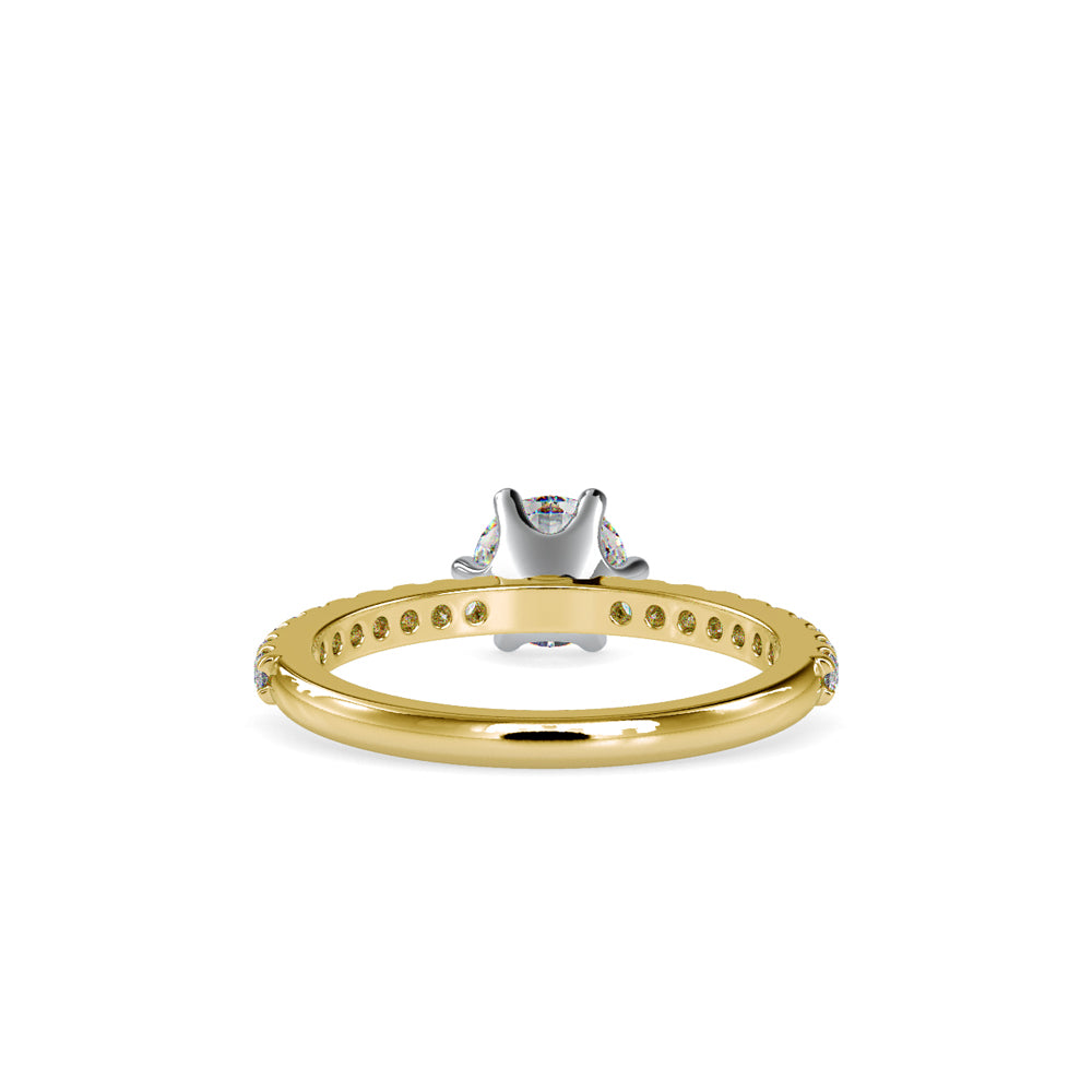 SKU: 0029 (14K)  Classic Solitaire With Two-Tone Engagment Band.