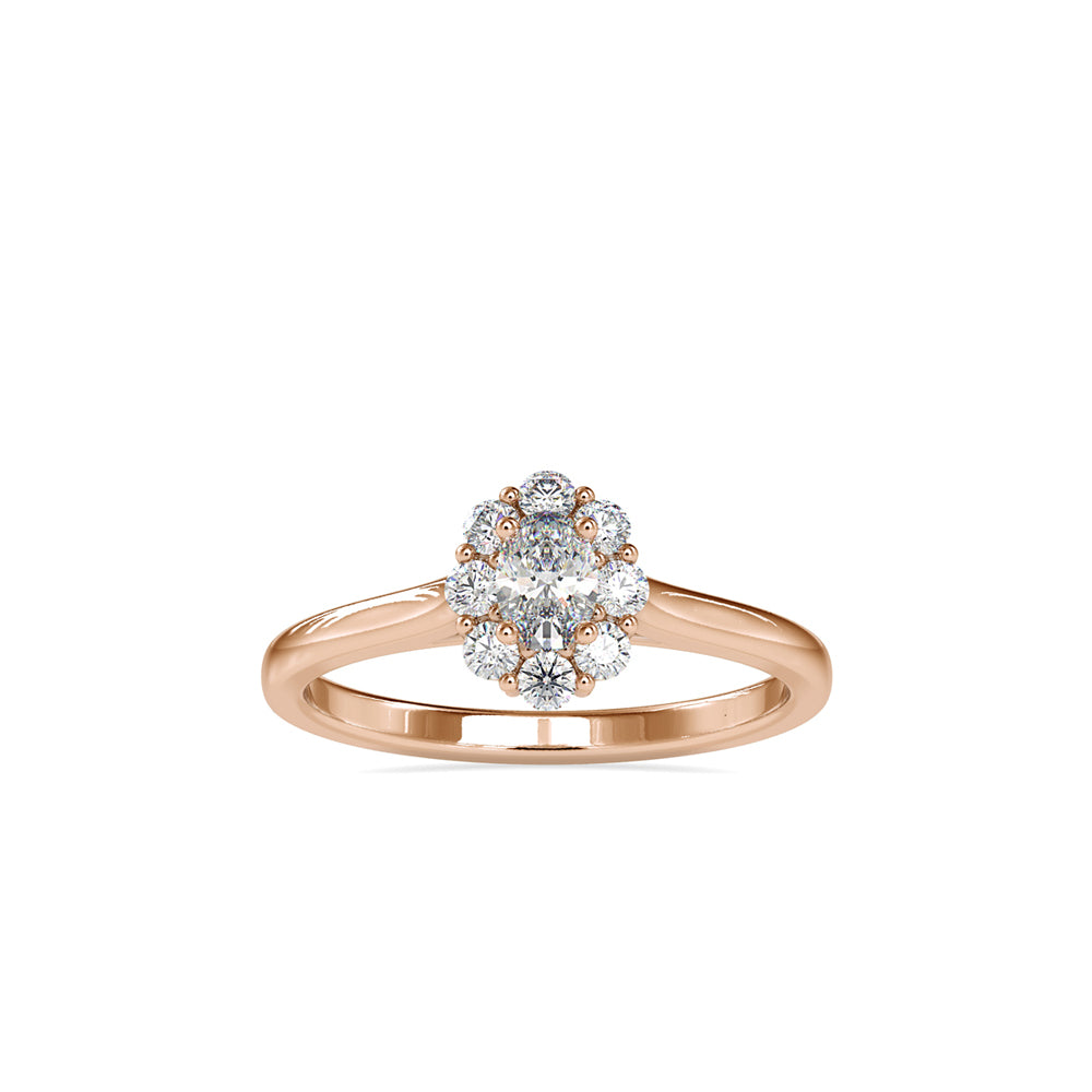 SKU: 0030 (22K) Oval Cluster Engagment Ring in Rose Gold.