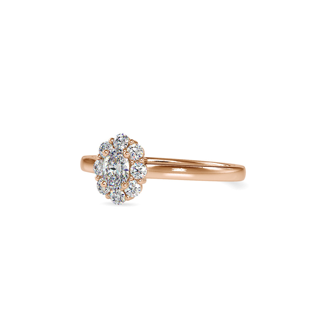 SKU: 0030 (10K) Oval Cluster Engagment Ring in Rose Gold.