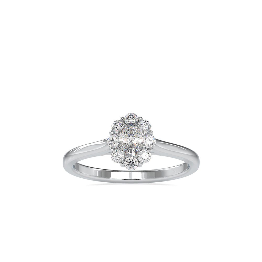 SKU: 0030 (10K) Oval Cluster Engagment Ring in Rose Gold.