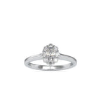 SKU: 0030 (14K) Oval Cluster Engagment Ring in Rose Gold.