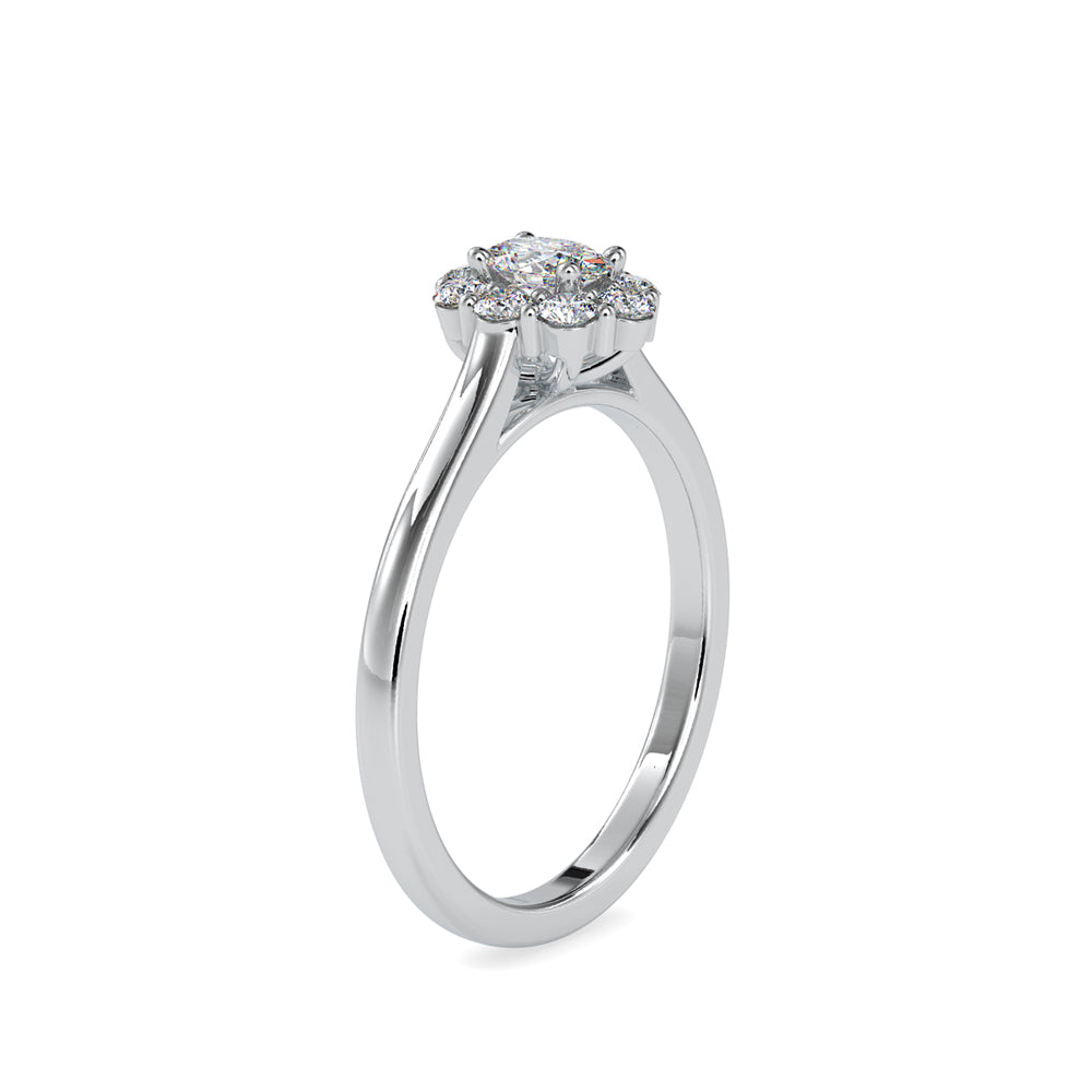 SKU: 0030 (18K) Oval Cluster Engagment Ring in Rose Gold.