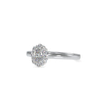 SKU: 0030 (18K) Oval Cluster Engagment Ring in Rose Gold.
