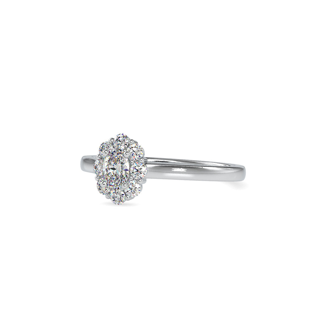 SKU: 0030 (10K) Oval Cluster Engagment Ring in Rose Gold.