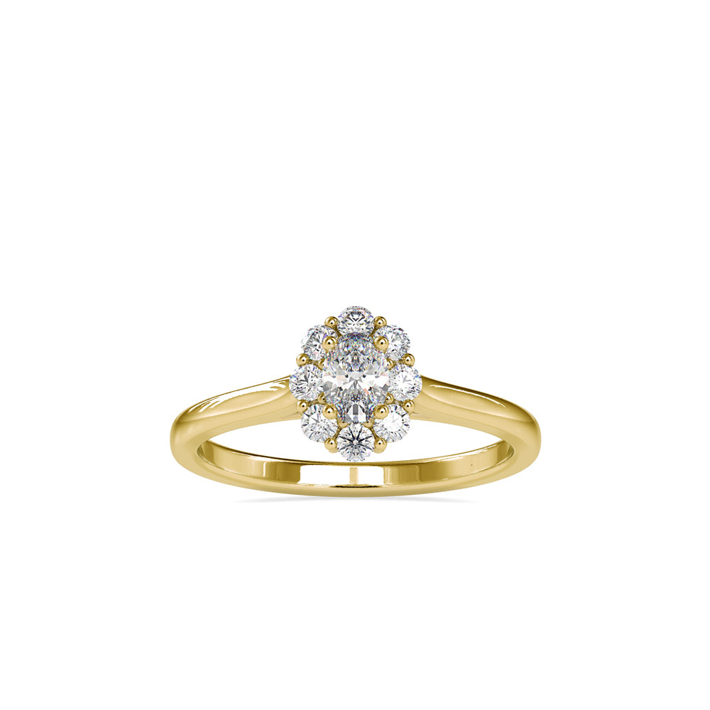 SKU: 0030 (14K) Oval Cluster Engagment Ring in Rose Gold.