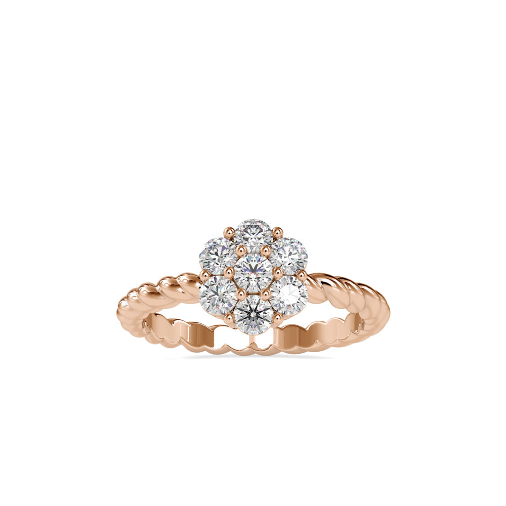 SKU: 0031 (18K) Twisted Rope Cluster Ring in Rose Gold.