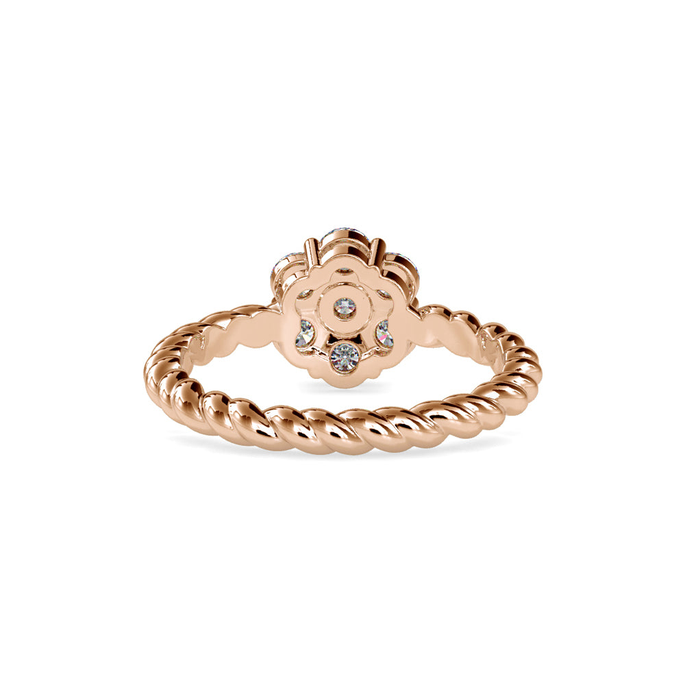 SKU: 0031 (18K) Twisted Rope Cluster Ring in Rose Gold.