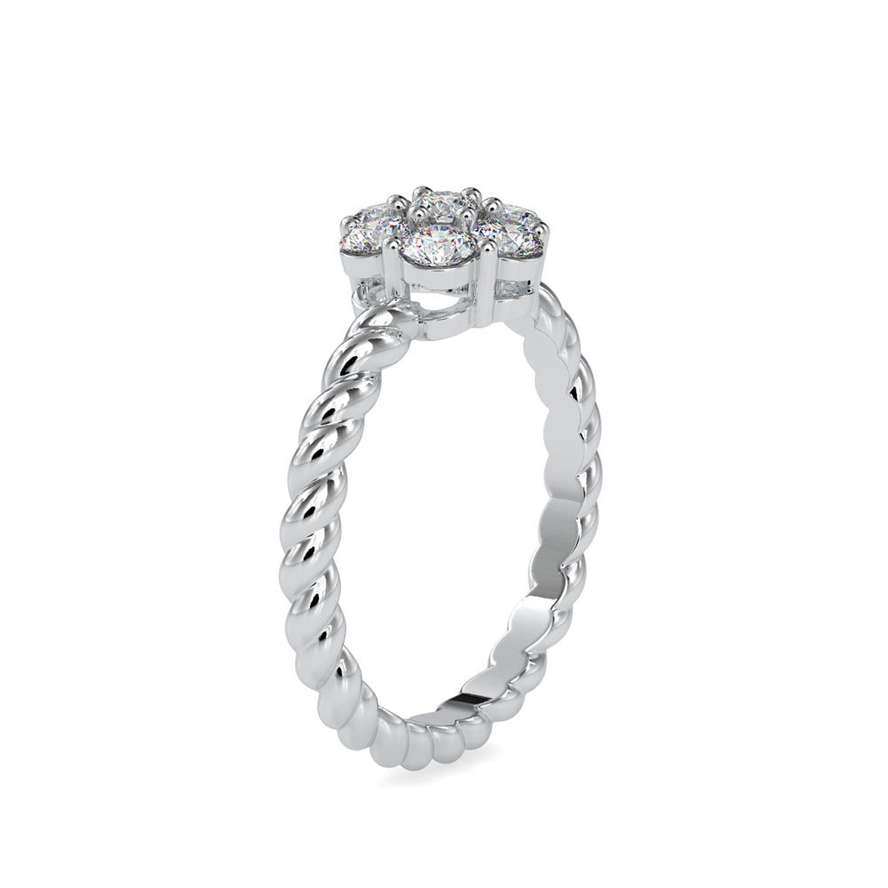 SKU: 0031 (18K) Twisted Rope Cluster Ring in Rose Gold.