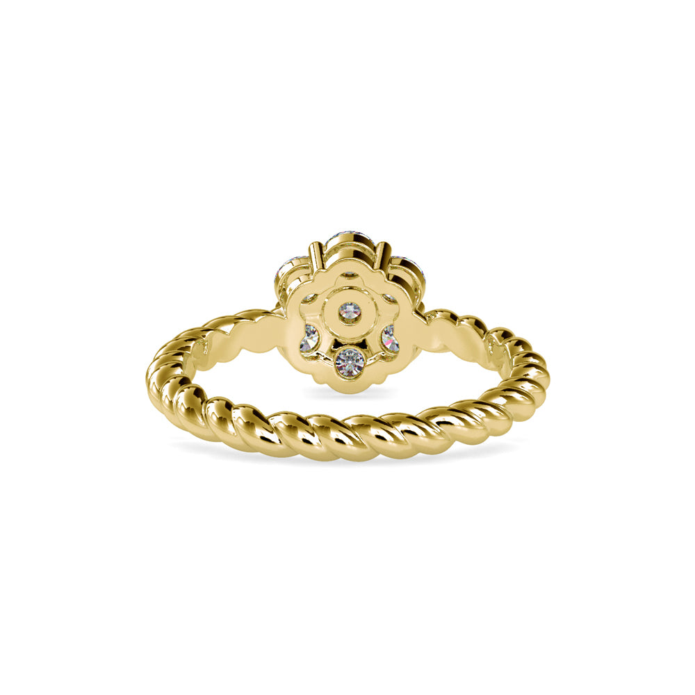 SKU: 0031 (10K) Twisted Rope Cluster Ring in Rose Gold.