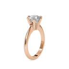 SKU: 0032 (14K) Unique Six-Prong Solitaire Ring in Rose Gold.