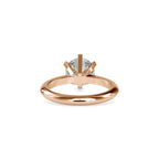 SKU: 0032 (14K) Unique Six-Prong Solitaire Ring in Rose Gold.