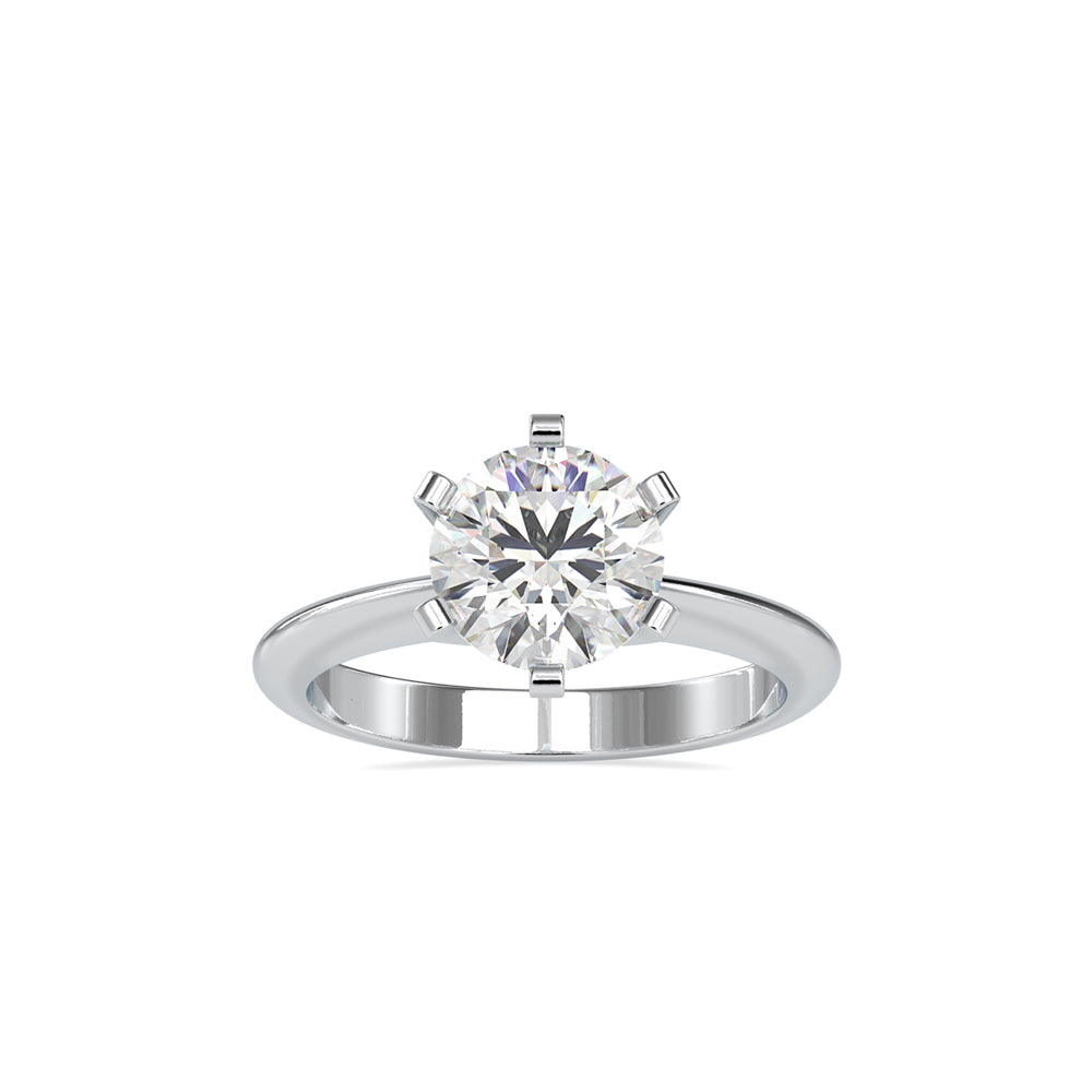 SKU: 0032 (10K) Unique Six-Prong Solitaire Ring in Rose Gold.