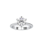 SKU: 0032 (14K) Unique Six-Prong Solitaire Ring in Rose Gold.