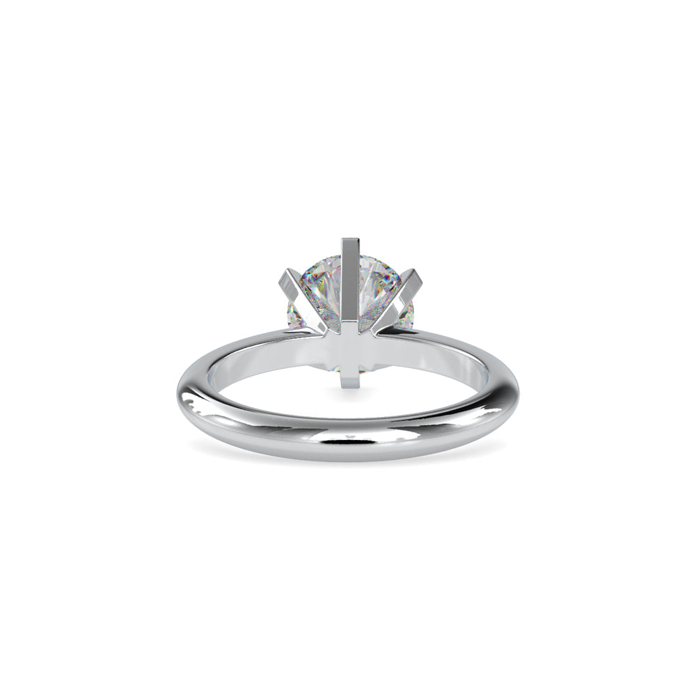 SKU: 0032 (18K) Unique Six-Prong Solitaire Ring in Rose Gold.