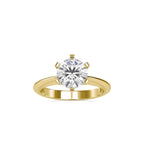 SKU: 0032 (14K) Unique Six-Prong Solitaire Ring in Rose Gold.