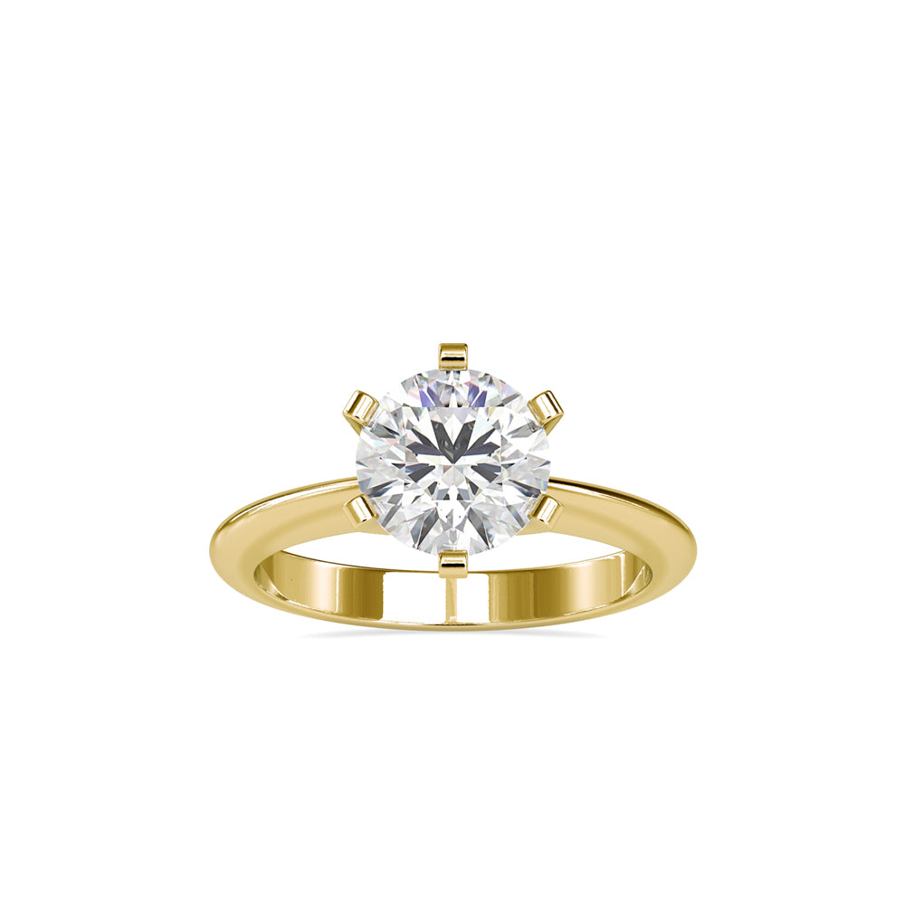 SKU: 0032 (18K) Unique Six-Prong Solitaire Ring in Rose Gold.