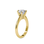 SKU: 0032 (10K) Unique Six-Prong Solitaire Ring in Rose Gold.