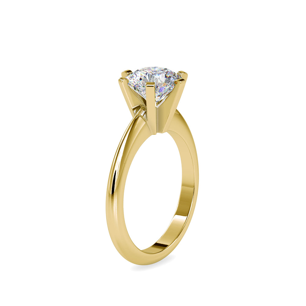 SKU: 0032 (10K) Unique Six-Prong Solitaire Ring in Rose Gold.