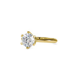 SKU: 0032 (18K) Unique Six-Prong Solitaire Ring in Rose Gold.