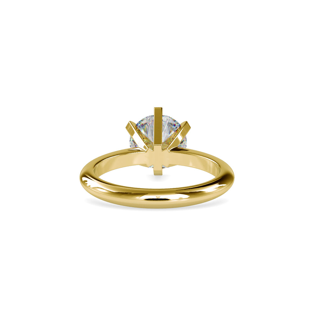 SKU: 0032 (18K) Unique Six-Prong Solitaire Ring in Rose Gold.