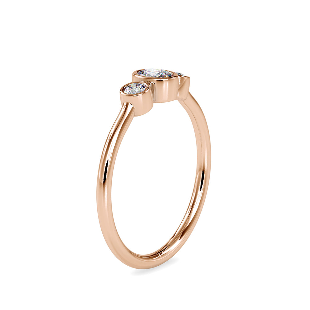 SKU: 0033 (10K) Trio Engagment Ring in Rose Gold.