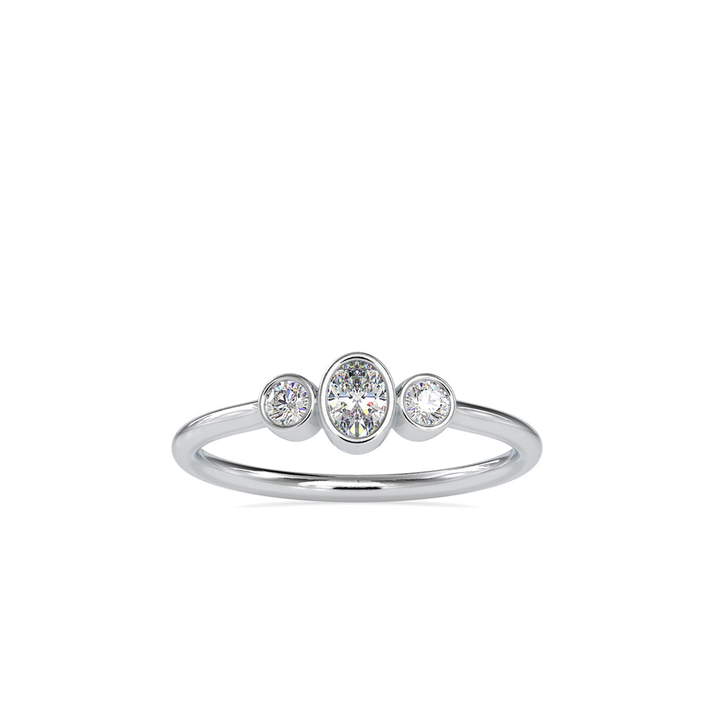 SKU: 0033 (10K) Trio Engagment Ring in Rose Gold.