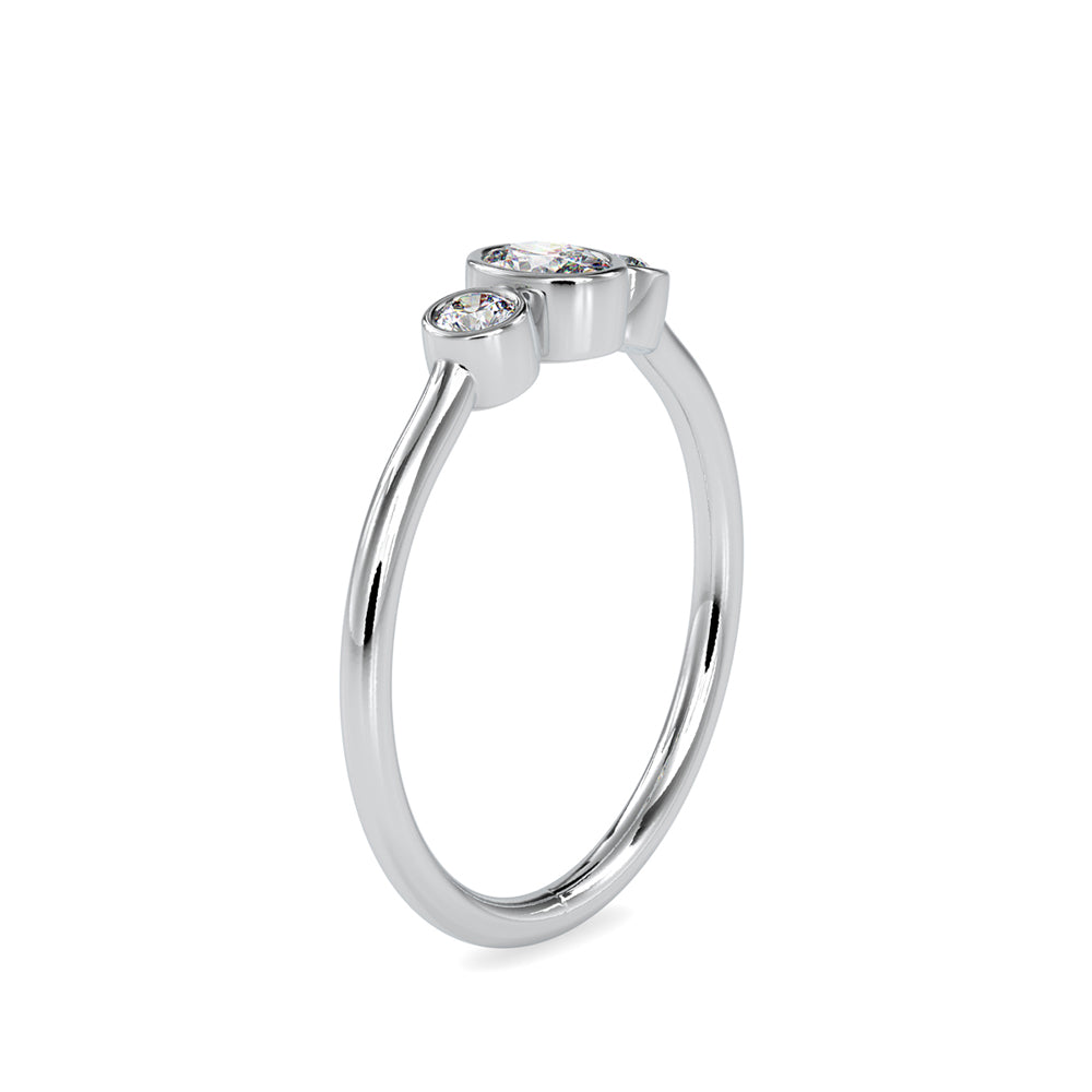 SKU: 0033 (18K) Trio Engagment Ring in Rose Gold.