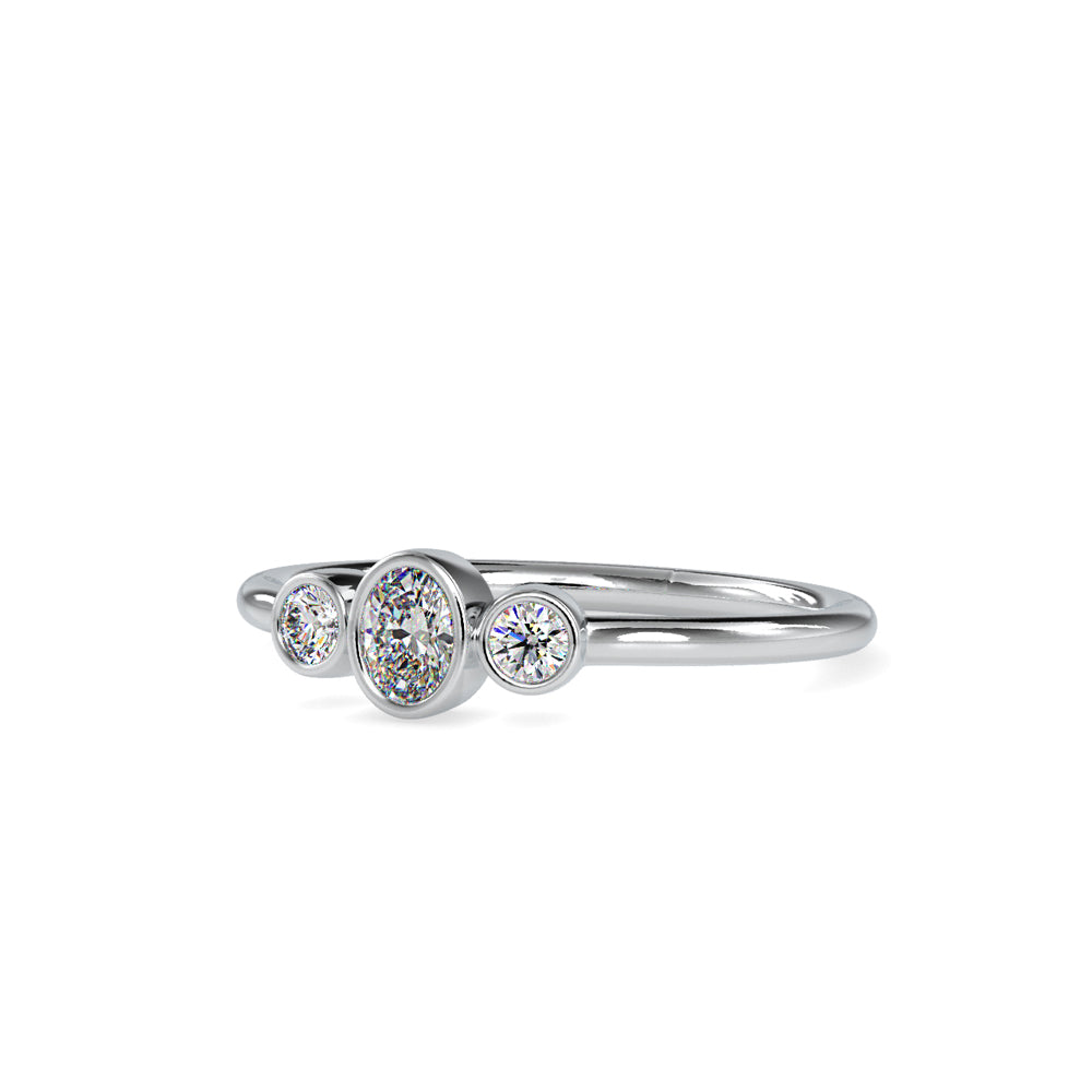 SKU: 0033 (14K) Trio Engagment Ring in Rose Gold.