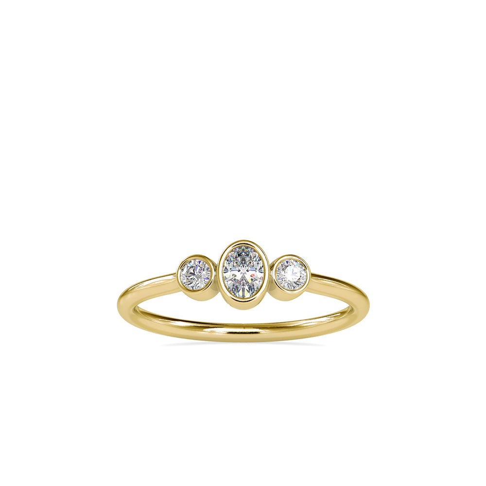 SKU: 0033 (18K) Trio Engagment Ring in Rose Gold.