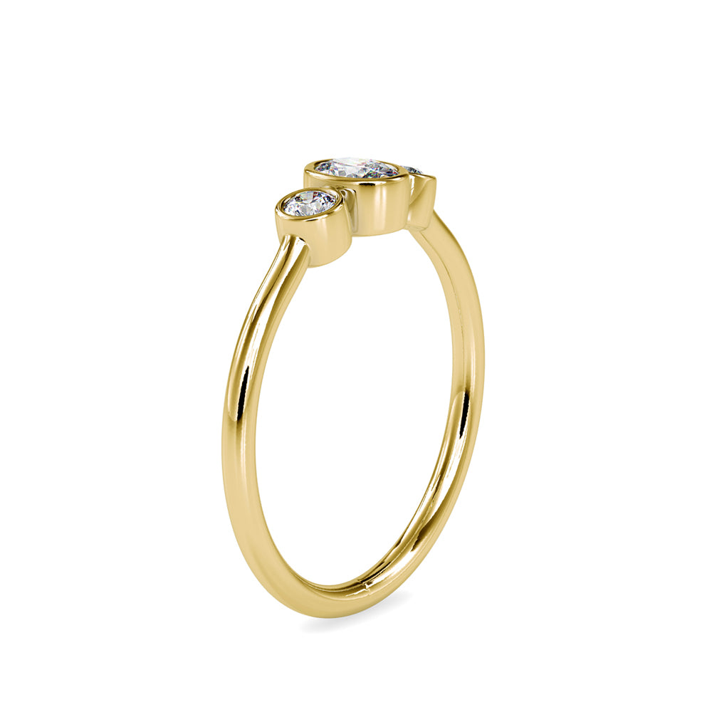 SKU: 0033 (10K) Trio Engagment Ring in Rose Gold.