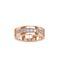 SKU: 0034 (22K) Wide Wedding Band With Diamonds in Rose Gold.