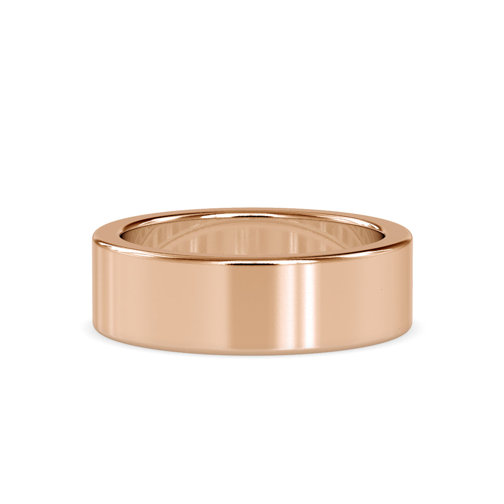 SKU: 0034 (10K) Wide Wedding Band With Diamonds in Rose Gold.