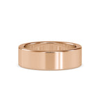 SKU: 0034 (18K) Wide Wedding Band With Diamonds in Rose Gold.