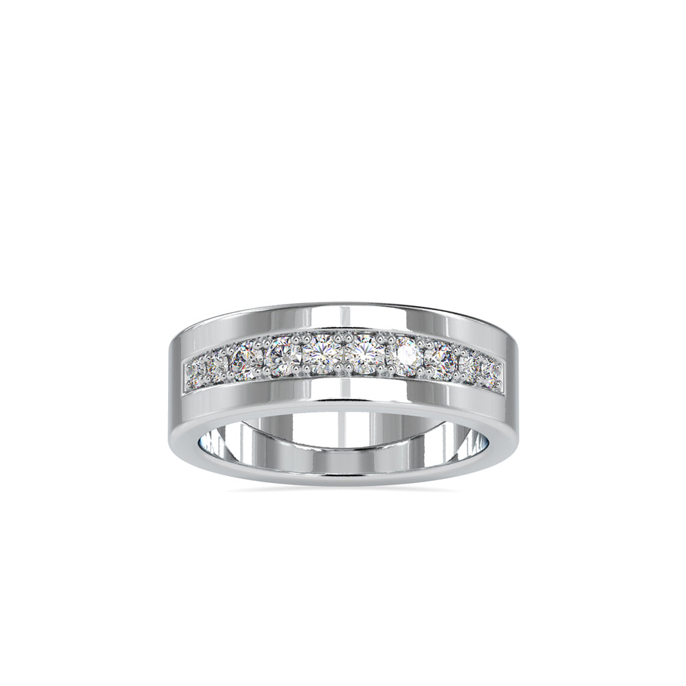 SKU: 0034 (18K) Wide Wedding Band With Diamonds in Rose Gold.