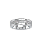 SKU: 0034 (18K) Wide Wedding Band With Diamonds in Rose Gold.