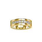 SKU: 0034 (18K) Wide Wedding Band With Diamonds in Rose Gold.