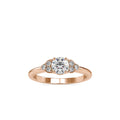 SKU: 0035 (22K) Elegant Floral Engagment Ring in Rose Gold.