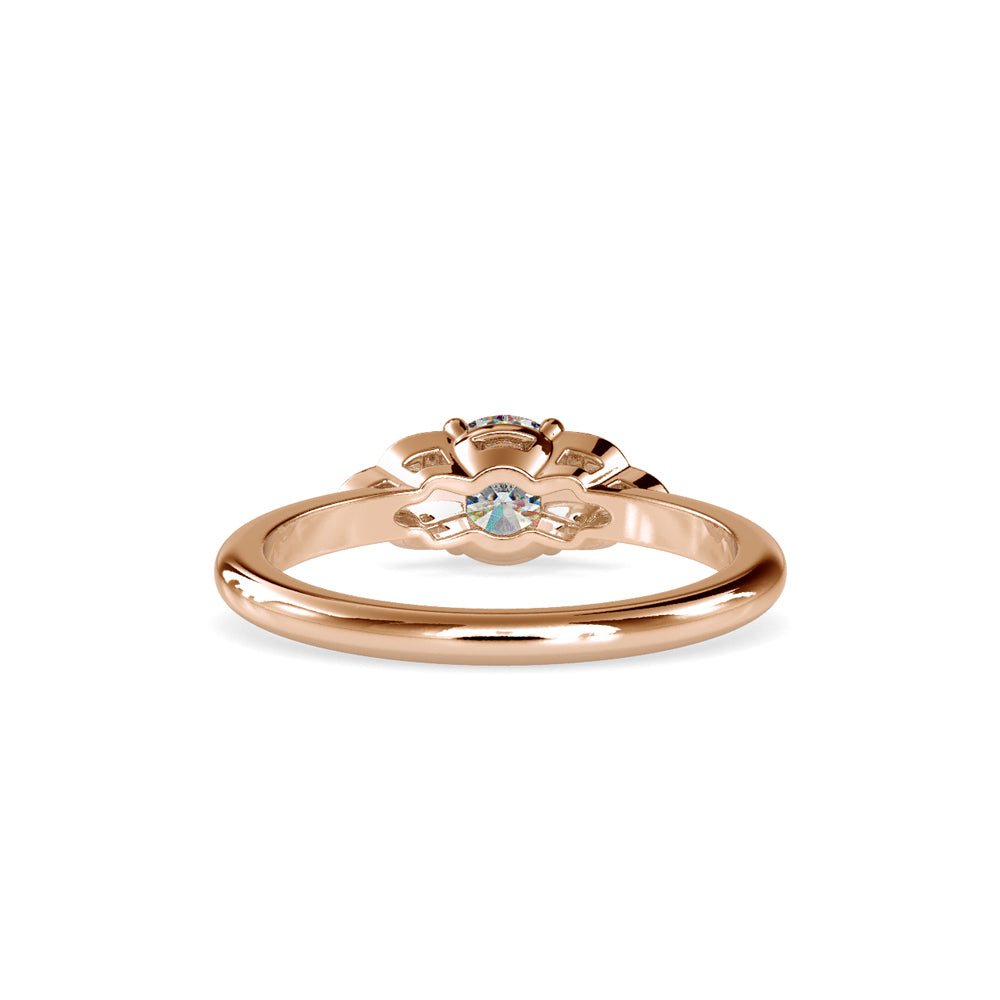 SKU: 0035 (22K) Elegant Floral Engagment Ring in Rose Gold.