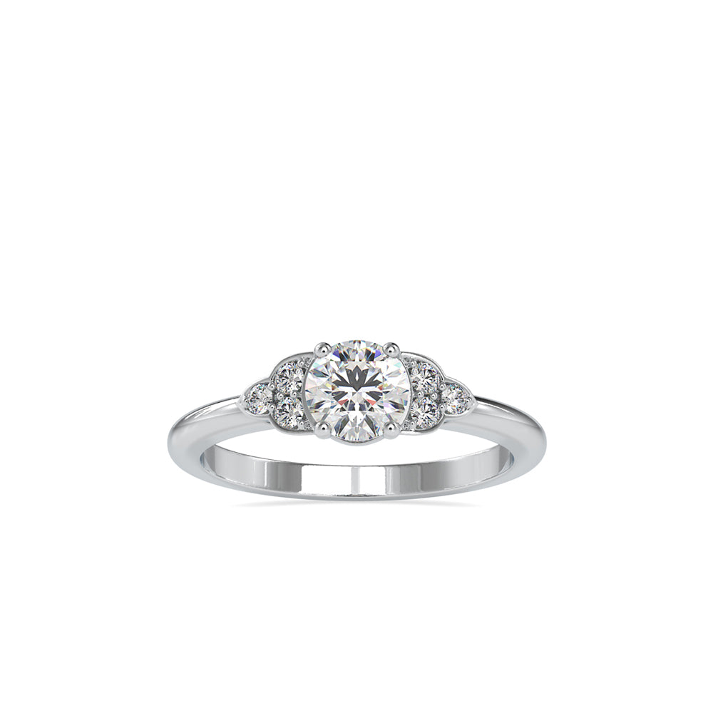 SKU: 0035 (18K) Elegant Floral Engagment Ring in Rose Gold.