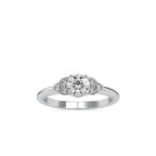 SKU: 0035 (18K) Elegant Floral Engagment Ring in Rose Gold.