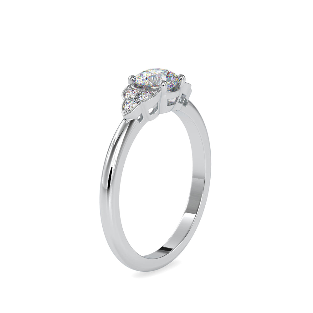 SKU: 0035 (18K) Elegant Floral Engagment Ring in Rose Gold.