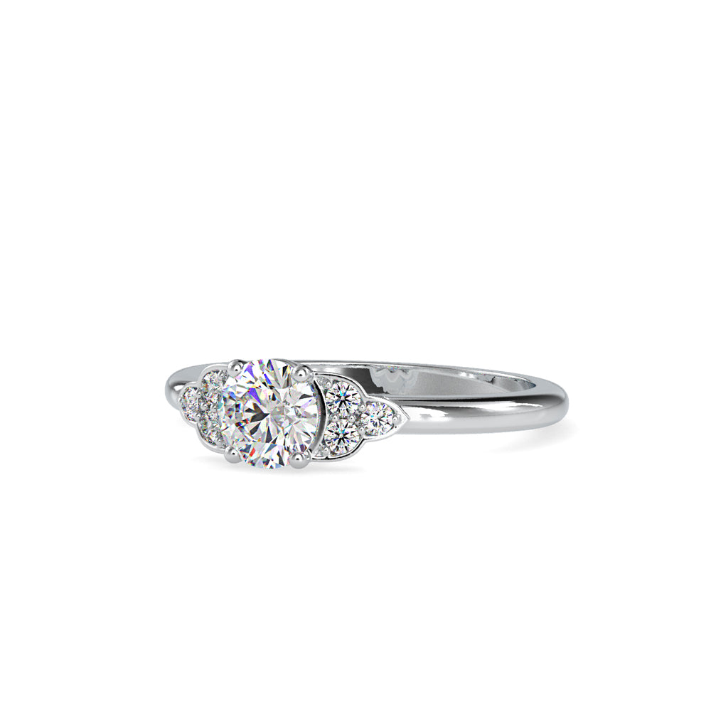 SKU: 0035 (22K) Elegant Floral Engagment Ring in Rose Gold.