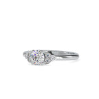 SKU: 0035 (14K) Elegant Floral Engagment Ring in Rose Gold.